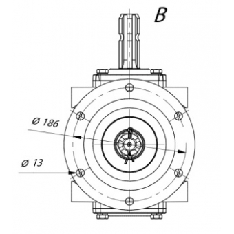 Przekładnia kątowa do rozdrabniacza PK-45.003 Agromet Ostrzeszów